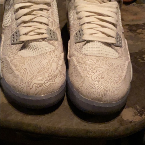 Nike Jordan retro 4 white with henna print - Picture 5 of 8